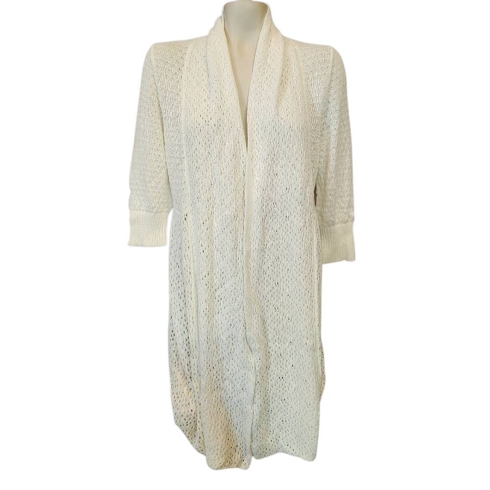 Cato Ivory Open Knit Long Cardigan‎ Size Medium